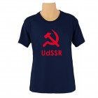 T-Shirt mit Schriftzug in englisch: "UdSSR"/ mit Hammer und Sichel/ blau