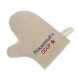 Handschuh für Sauna aus Filz mit Stickerei "Geboren in UDSSR", weiß