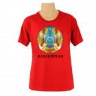 Футболка с надписью "Казахстан" на английском/ цв.красный