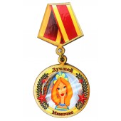 Магнит-медаль сувенирная "Лучшей мамочке" деревянная Д-5 см MA-010_7M2