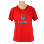 Футболка с надписью "Украина" на английском/ цв.красный